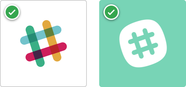 The colored logo should not go on a green background, use a monochrome logo instead.